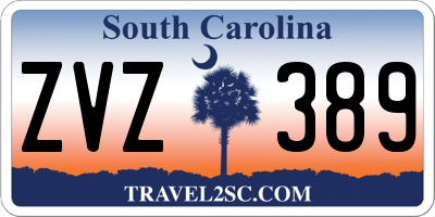 SC license plate ZVZ389
