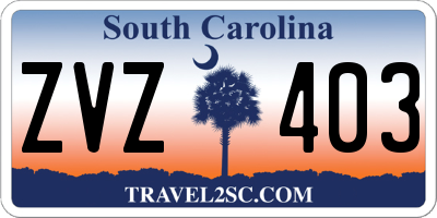 SC license plate ZVZ403