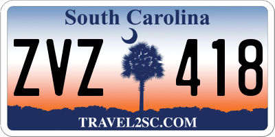 SC license plate ZVZ418