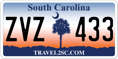 SC license plate ZVZ433