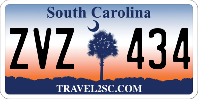 SC license plate ZVZ434