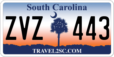 SC license plate ZVZ443