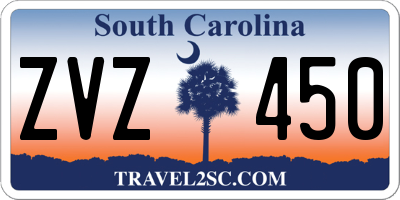 SC license plate ZVZ450