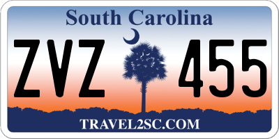 SC license plate ZVZ455