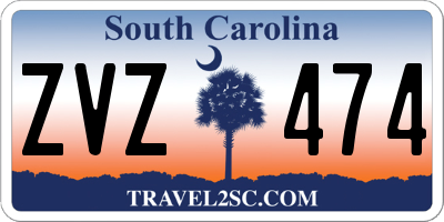 SC license plate ZVZ474