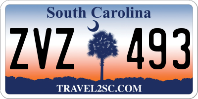 SC license plate ZVZ493