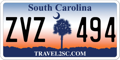 SC license plate ZVZ494