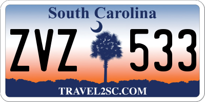 SC license plate ZVZ533