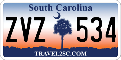 SC license plate ZVZ534