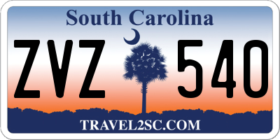 SC license plate ZVZ540