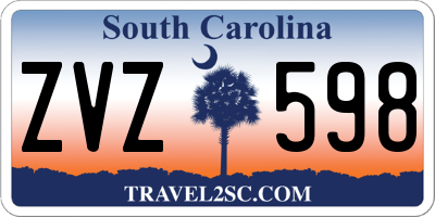 SC license plate ZVZ598