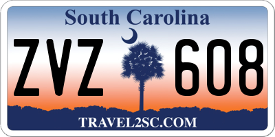 SC license plate ZVZ608