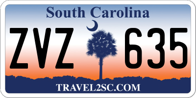 SC license plate ZVZ635