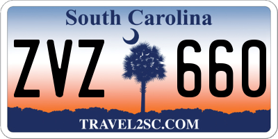 SC license plate ZVZ660