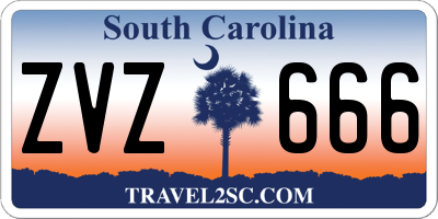 SC license plate ZVZ666