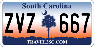 SC license plate ZVZ667