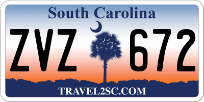 SC license plate ZVZ672
