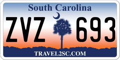 SC license plate ZVZ693