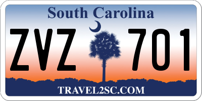 SC license plate ZVZ701