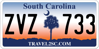SC license plate ZVZ733