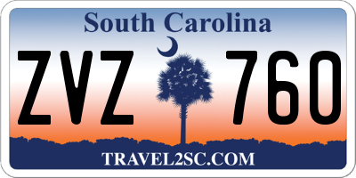SC license plate ZVZ760