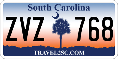 SC license plate ZVZ768