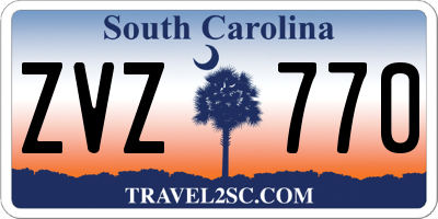 SC license plate ZVZ770