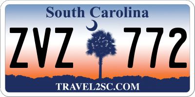 SC license plate ZVZ772