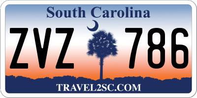 SC license plate ZVZ786