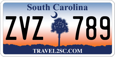 SC license plate ZVZ789