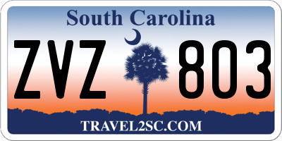 SC license plate ZVZ803