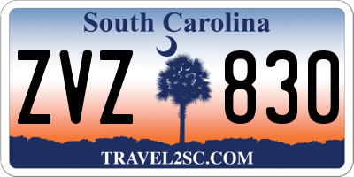 SC license plate ZVZ830