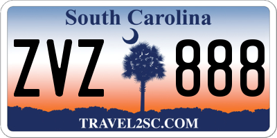 SC license plate ZVZ888