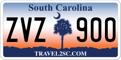 SC license plate ZVZ900