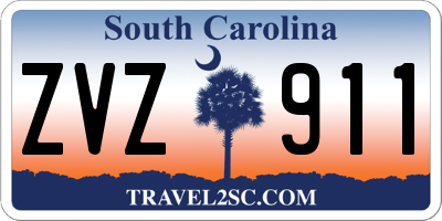 SC license plate ZVZ911