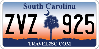 SC license plate ZVZ925
