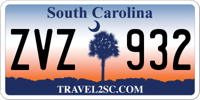 SC license plate ZVZ932