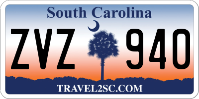 SC license plate ZVZ940