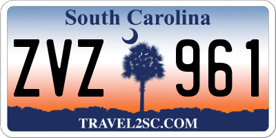 SC license plate ZVZ961