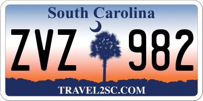 SC license plate ZVZ982