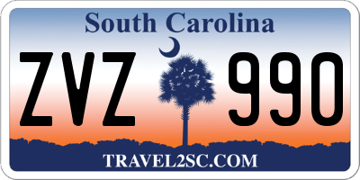 SC license plate ZVZ990