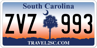 SC license plate ZVZ993