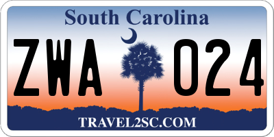 SC license plate ZWA024