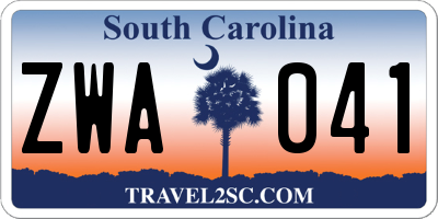 SC license plate ZWA041