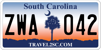 SC license plate ZWA042