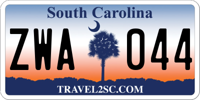 SC license plate ZWA044