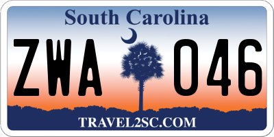 SC license plate ZWA046
