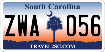 SC license plate ZWA056
