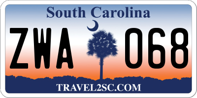 SC license plate ZWA068