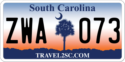 SC license plate ZWA073